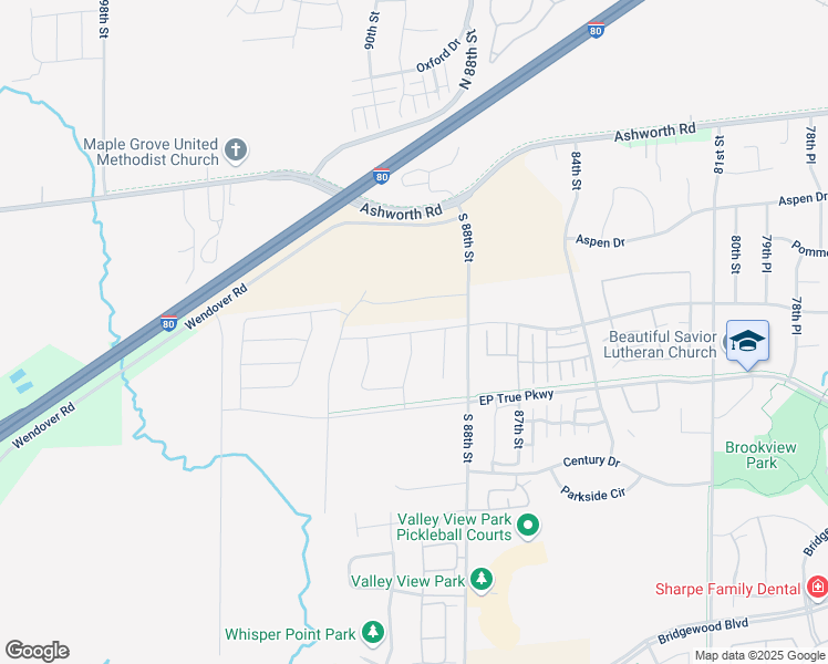 map of restaurants, bars, coffee shops, grocery stores, and more near 9129 Cody Drive in West Des Moines