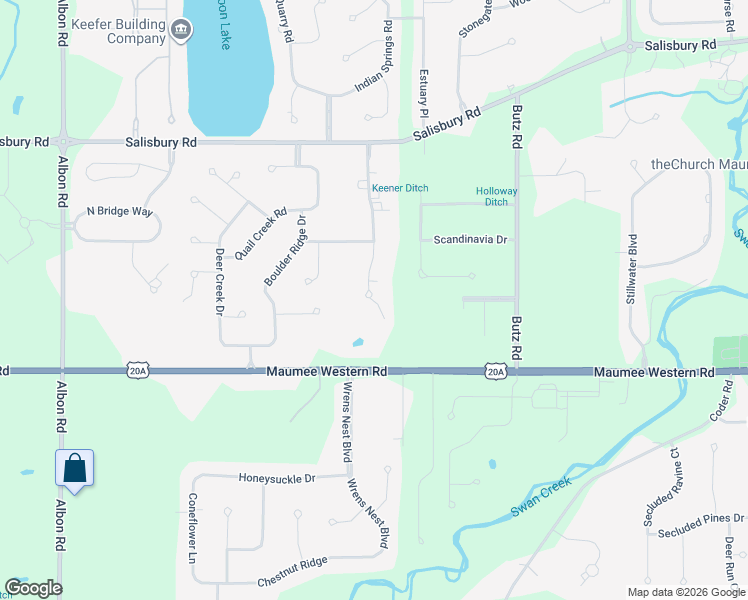 map of restaurants, bars, coffee shops, grocery stores, and more near 3563 Stonebrooke Lane in Maumee
