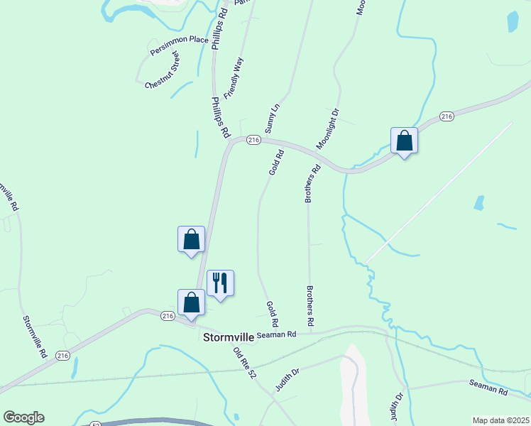 map of restaurants, bars, coffee shops, grocery stores, and more near 47 Gold Road in Stormville