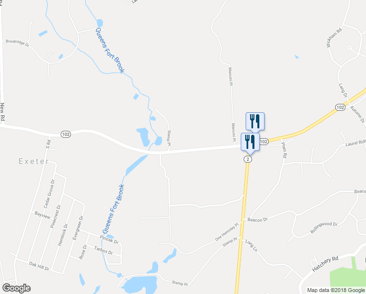 map of restaurants, bars, coffee shops, grocery stores, and more near 89 Ten Rod Road in Exeter