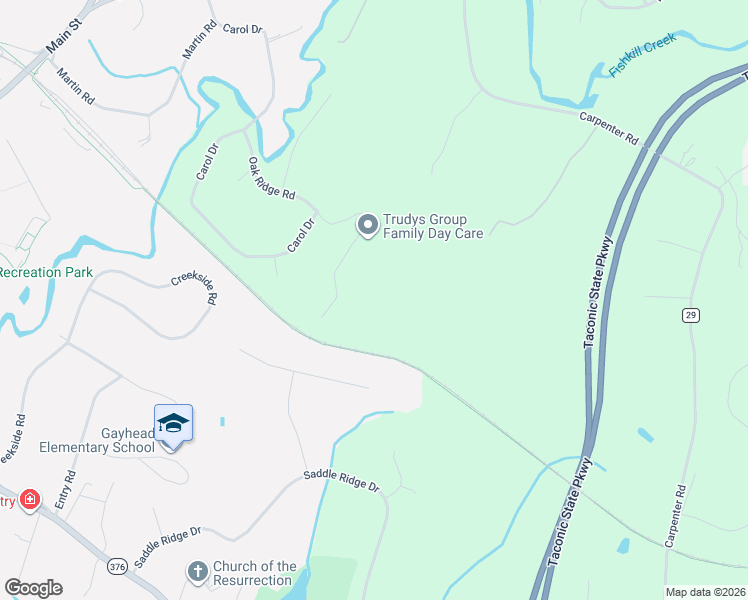 map of restaurants, bars, coffee shops, grocery stores, and more near 319 Oak Ridge Road in Hopewell Junction