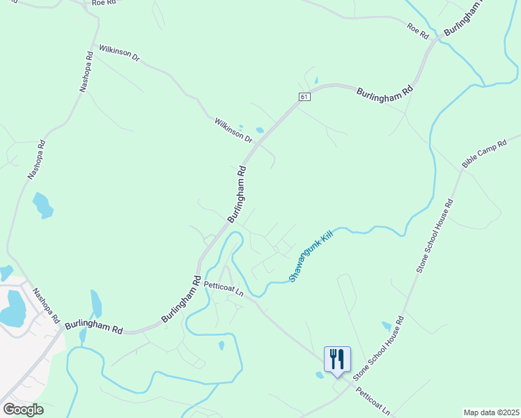map of restaurants, bars, coffee shops, grocery stores, and more near 25 Rolands Way in Sullivan County