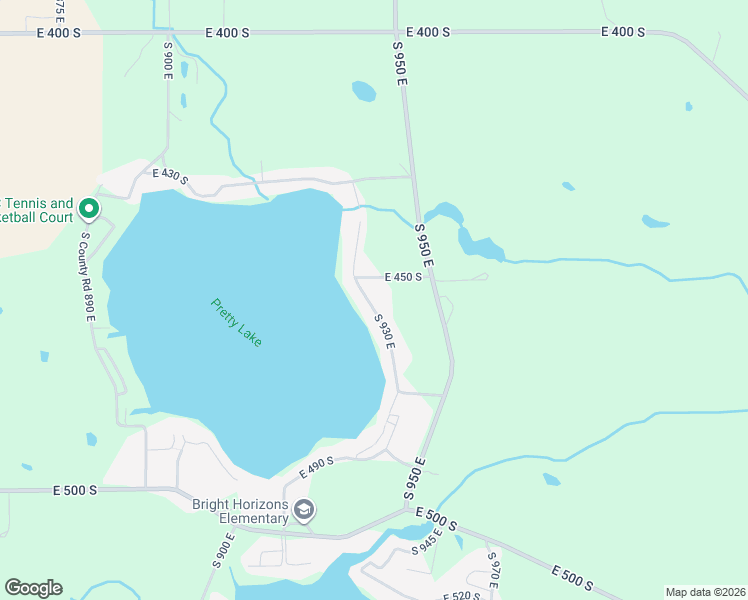 map of restaurants, bars, coffee shops, grocery stores, and more near East 450 South in Wolcottville