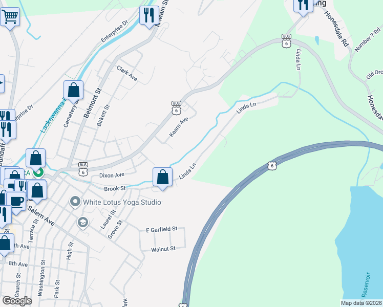 map of restaurants, bars, coffee shops, grocery stores, and more near 23B Linda Lane in Carbondale