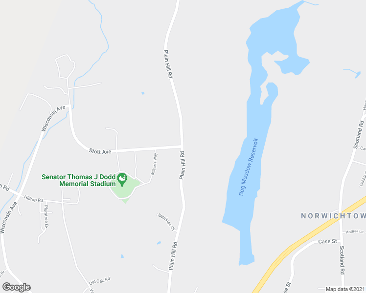 map of restaurants, bars, coffee shops, grocery stores, and more near 254 Plain Hill Road in Norwich