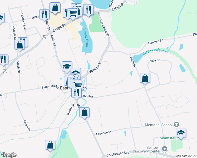 map of restaurants, bars, coffee shops, grocery stores, and more near 10 Starr Place in East Hampton