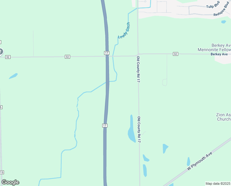 map of restaurants, bars, coffee shops, grocery stores, and more near 23349 County Road 30 in Goshen