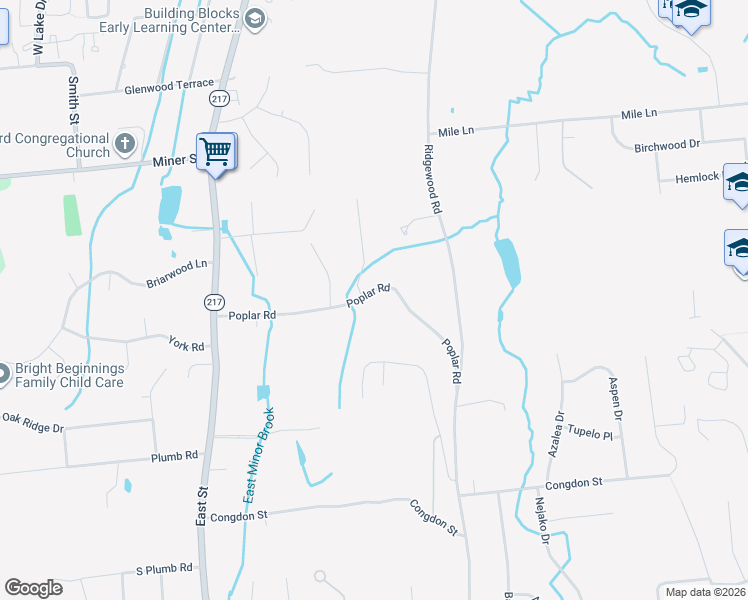 map of restaurants, bars, coffee shops, grocery stores, and more near 197 West Poplar Road in Middletown