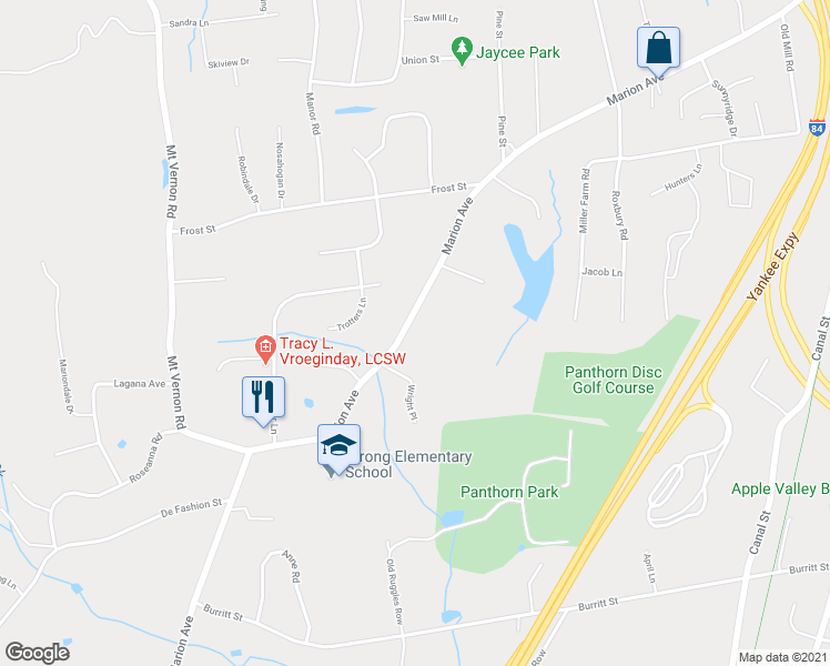 map of restaurants, bars, coffee shops, grocery stores, and more near 638 Marion Avenue in Southington