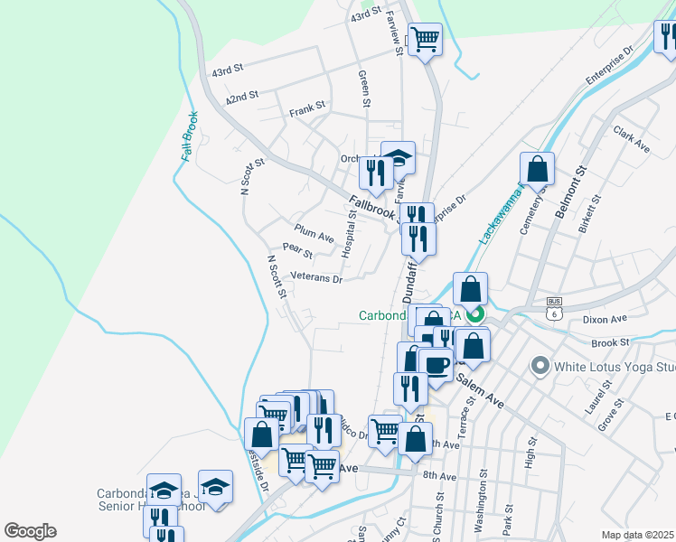 map of restaurants, bars, coffee shops, grocery stores, and more near 4 Apple Avenue in Carbondale