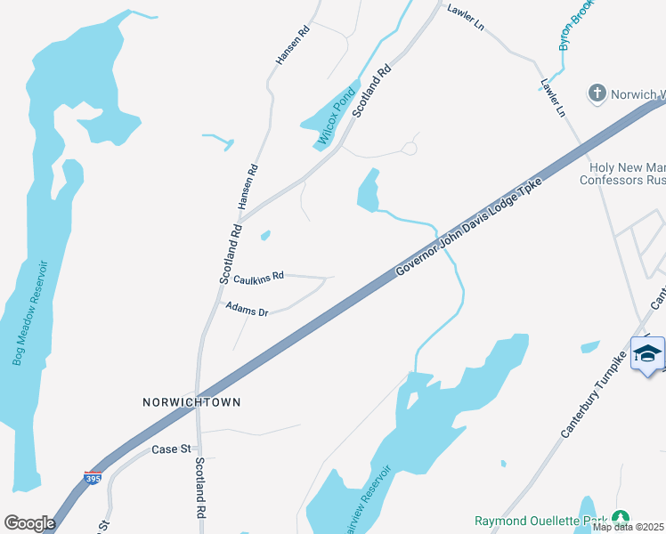 map of restaurants, bars, coffee shops, grocery stores, and more near 42 Caulkins Road in Norwich