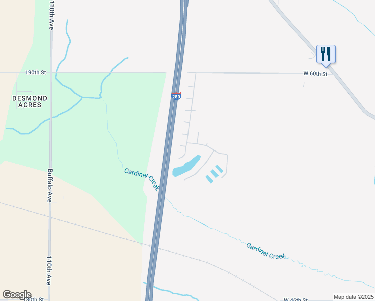 map of restaurants, bars, coffee shops, grocery stores, and more near 7171 West 60th Street in Davenport