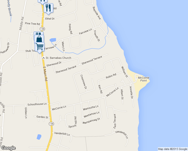 map of restaurants, bars, coffee shops, grocery stores, and more near 265 Windstone Drive in Portsmouth