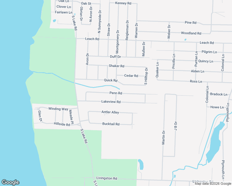 map of restaurants, bars, coffee shops, grocery stores, and more near 166 Penn Road in Jamestown