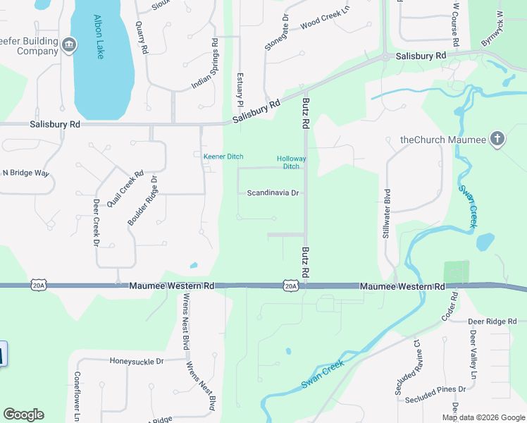 map of restaurants, bars, coffee shops, grocery stores, and more near 7512 Nordic Way Court in Maumee