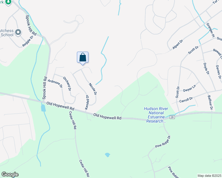 map of restaurants, bars, coffee shops, grocery stores, and more near 49 Kinsale Court in Wappingers Falls
