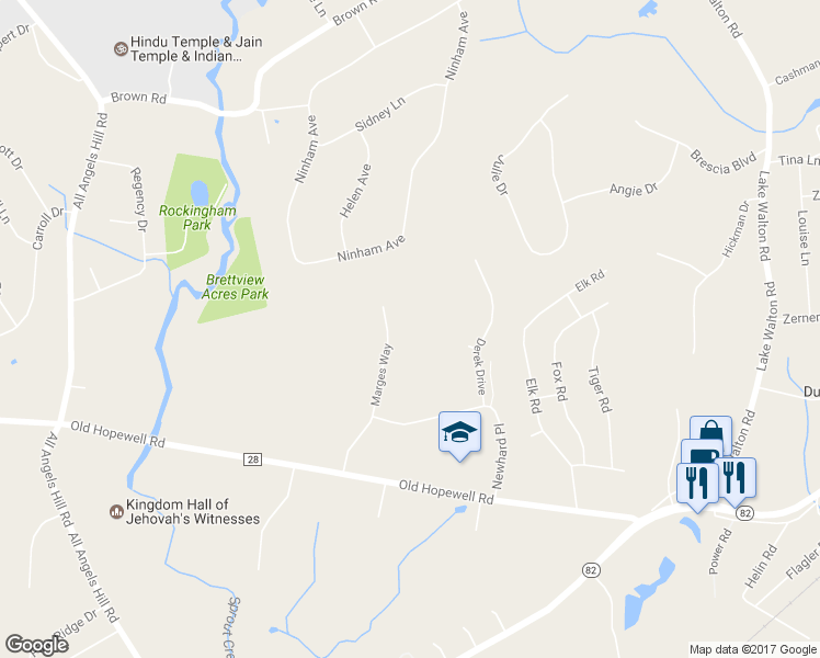 map of restaurants, bars, coffee shops, grocery stores, and more near 64 Marges Way in Hopewell Junction