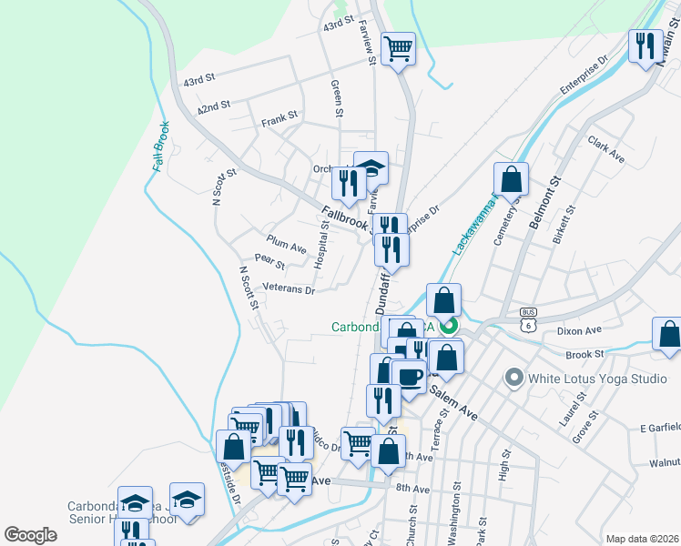 map of restaurants, bars, coffee shops, grocery stores, and more near 18 Villa St in Carbondale