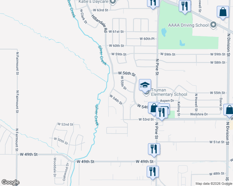map of restaurants, bars, coffee shops, grocery stores, and more near 2629 Sheffield Drive in Davenport