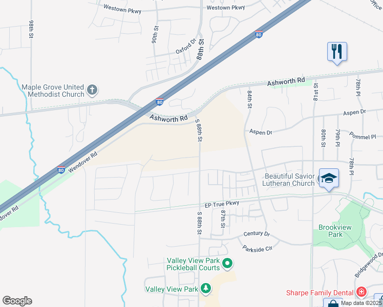 map of restaurants, bars, coffee shops, grocery stores, and more near 8857 Primo Lane in West Des Moines