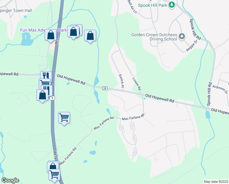 map of restaurants, bars, coffee shops, grocery stores, and more near 20 White Gate Road in Wappingers Falls