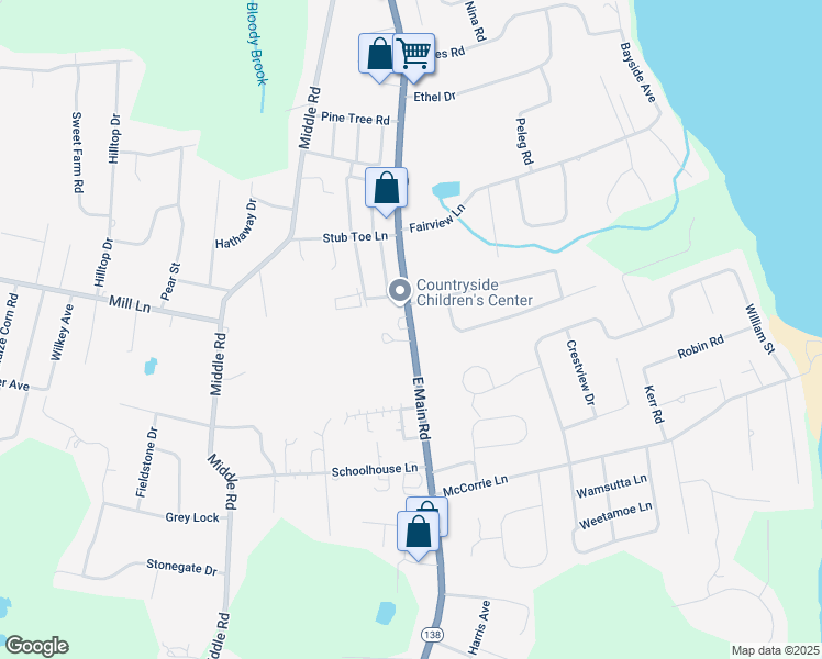 map of restaurants, bars, coffee shops, grocery stores, and more near 1678 E Main Rd in Portsmouth