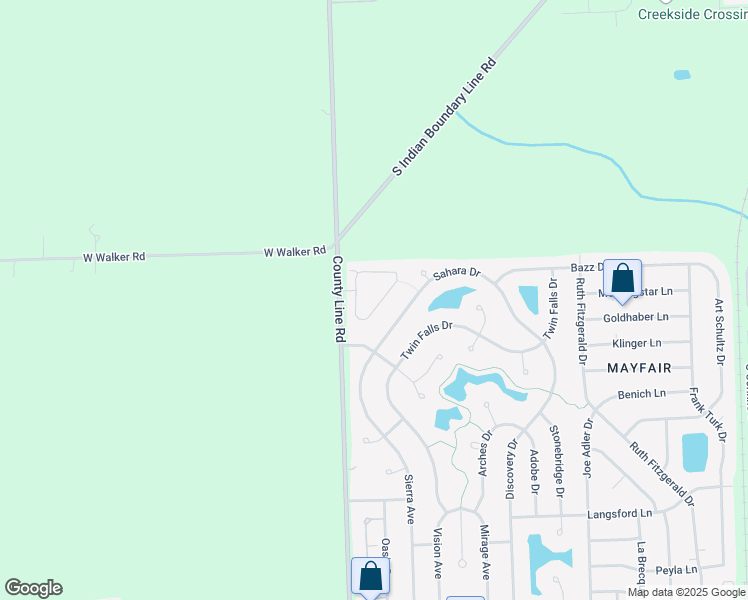 map of restaurants, bars, coffee shops, grocery stores, and more near 7001 Creekside Drive in Plainfield