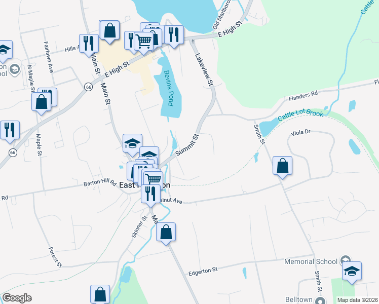 map of restaurants, bars, coffee shops, grocery stores, and more near 10 Starr Place in East Hampton