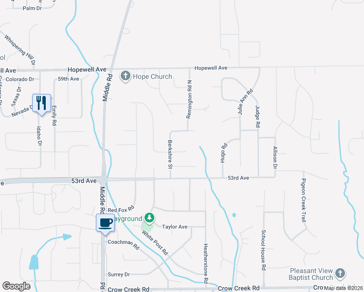 map of restaurants, bars, coffee shops, grocery stores, and more near 5353 Kristi Lane in Bettendorf