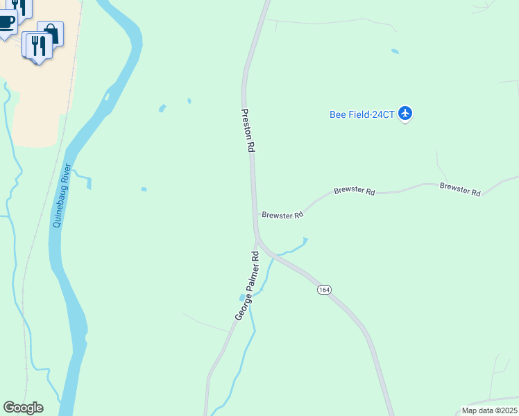 map of restaurants, bars, coffee shops, grocery stores, and more near 306 Preston Road in Griswold