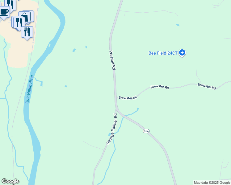 map of restaurants, bars, coffee shops, grocery stores, and more near 306 Preston Road in Griswold