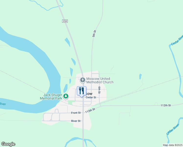 map of restaurants, bars, coffee shops, grocery stores, and more near 1098 5th Street in Moscow