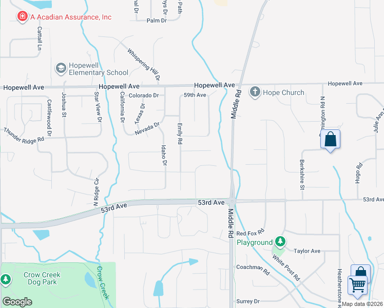 map of restaurants, bars, coffee shops, grocery stores, and more near 4697 Mason Run in Bettendorf