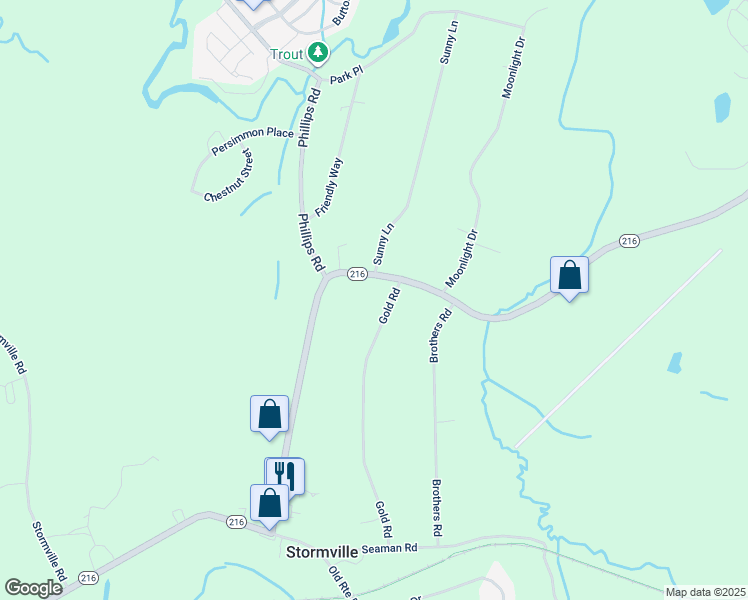 map of restaurants, bars, coffee shops, grocery stores, and more near 14 Gold Road in Stormville