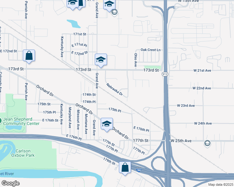 map of restaurants, bars, coffee shops, grocery stores, and more near 3714 Nebraska Drive in Hammond
