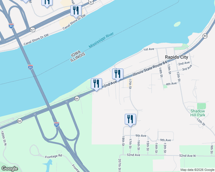 map of restaurants, bars, coffee shops, grocery stores, and more near 1818 2nd Avenue in Port Byron