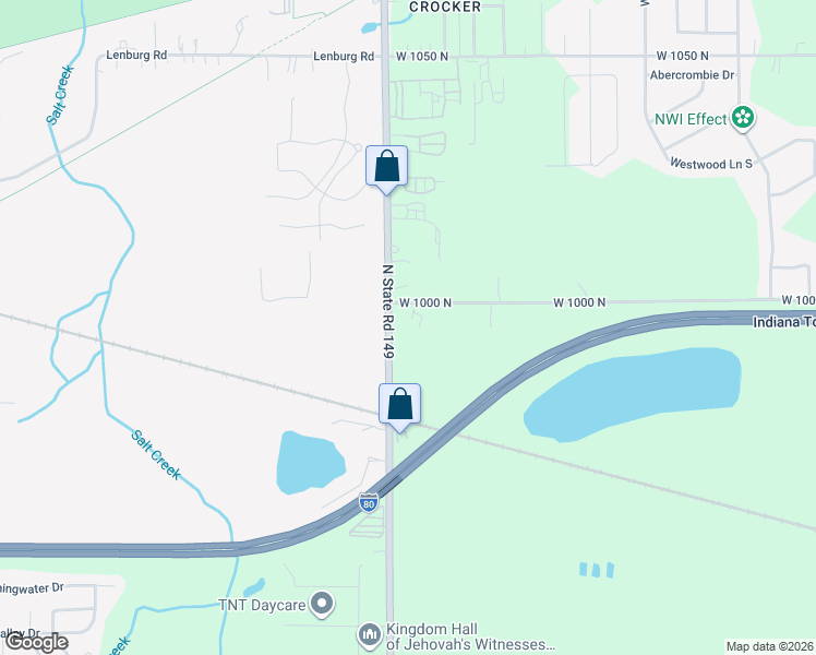 map of restaurants, bars, coffee shops, grocery stores, and more near 280-298 West 1000 North in Valparaiso