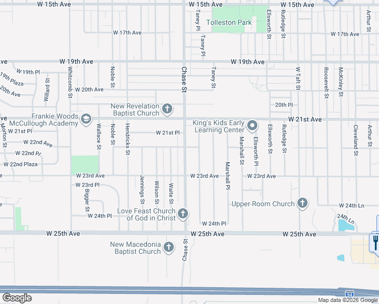 map of restaurants, bars, coffee shops, grocery stores, and more near 2209 Chase St in Gary