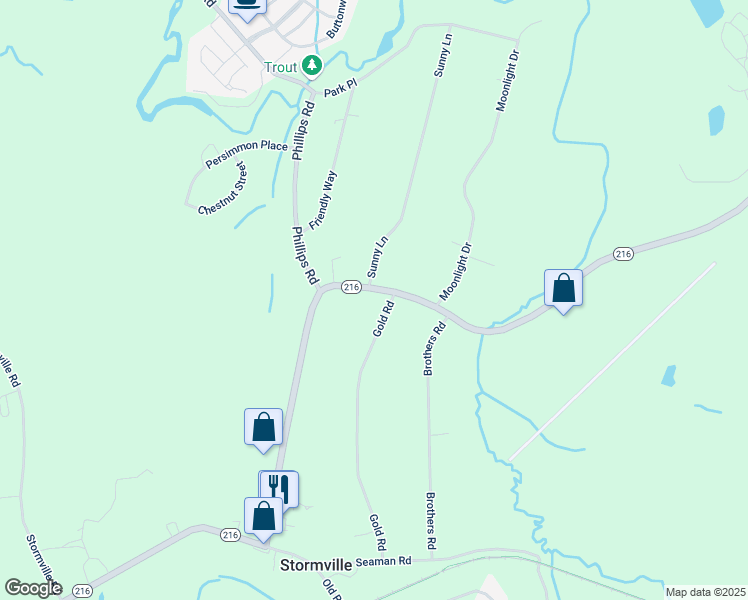 map of restaurants, bars, coffee shops, grocery stores, and more near 14 Gold Road in Stormville