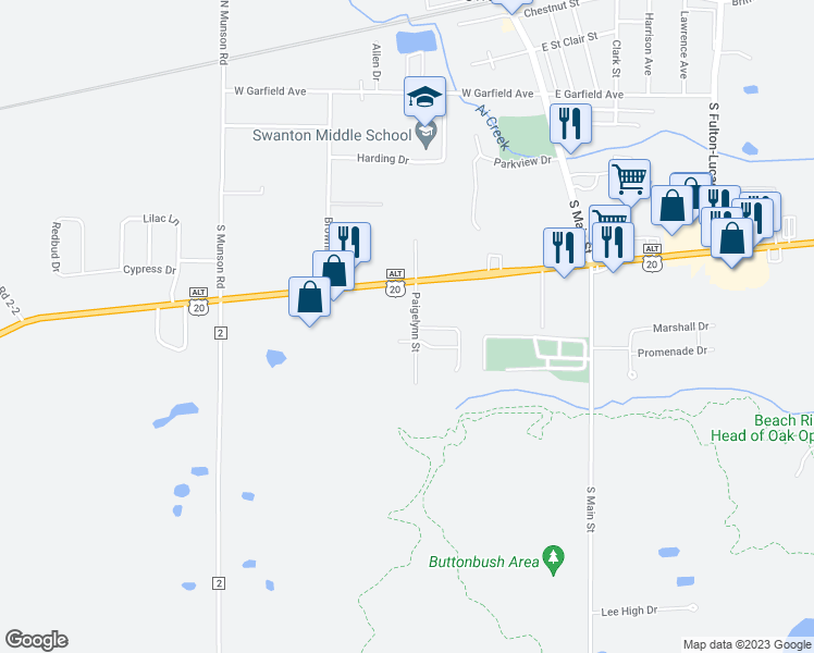 map of restaurants, bars, coffee shops, grocery stores, and more near 97 Veronica Street in Swanton