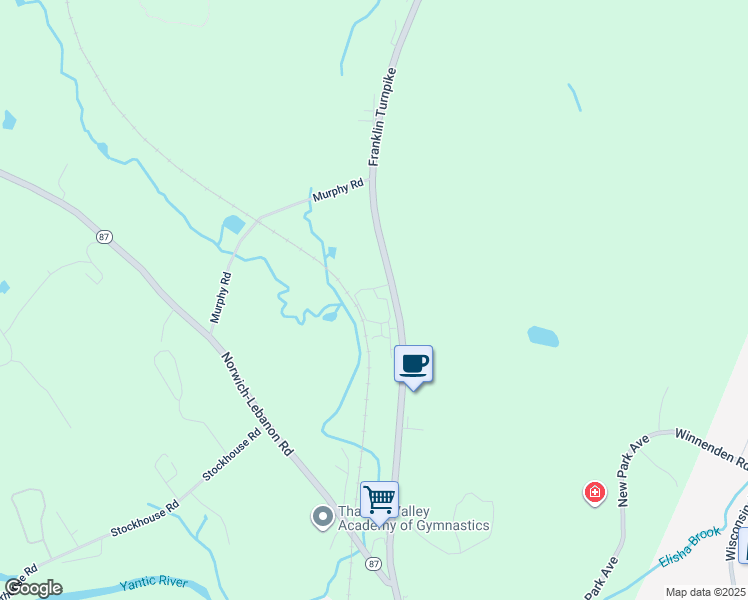 map of restaurants, bars, coffee shops, grocery stores, and more near 122 Connecticut 32 in Franklin