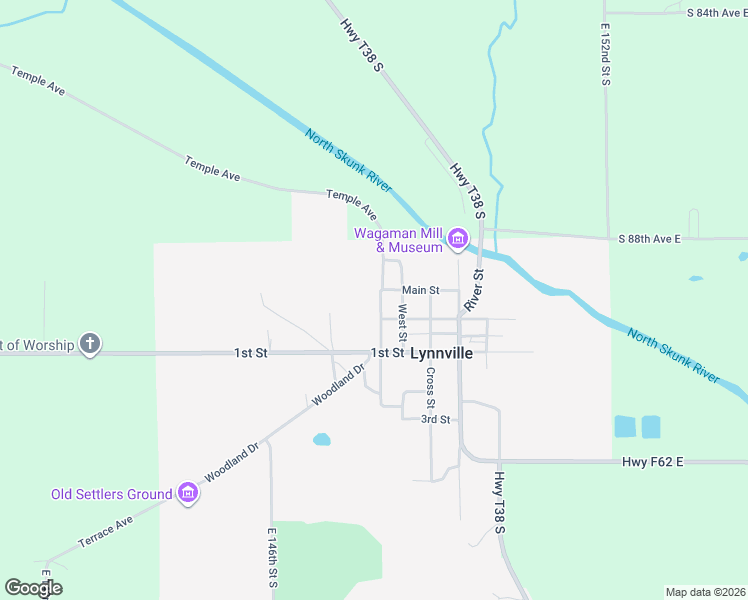map of restaurants, bars, coffee shops, grocery stores, and more near 307 Maple Street in Lynnville