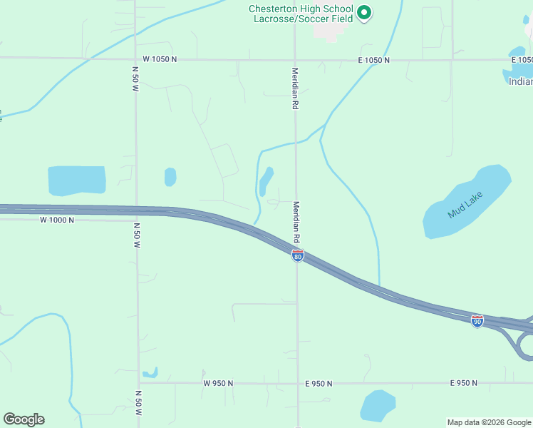 map of restaurants, bars, coffee shops, grocery stores, and more near 1002 Meridian Road in Chesterton