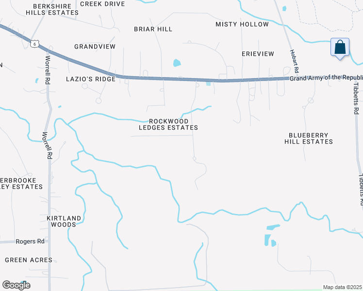 map of restaurants, bars, coffee shops, grocery stores, and more near 7380 Ledgewood Drive in Kirtland