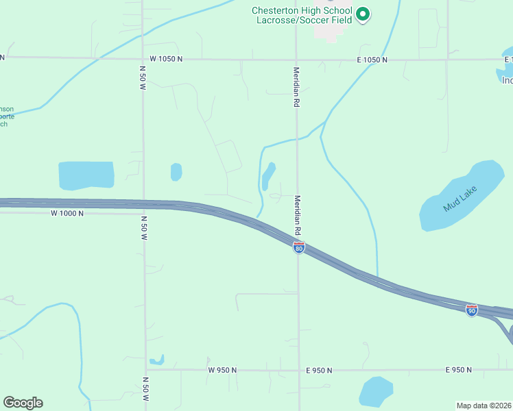 map of restaurants, bars, coffee shops, grocery stores, and more near 1002 Meridian Road in Chesterton