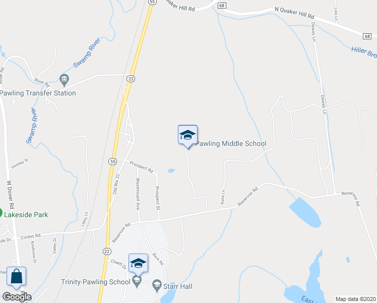 map of restaurants, bars, coffee shops, grocery stores, and more near 30 Wagner Drive in Pawling