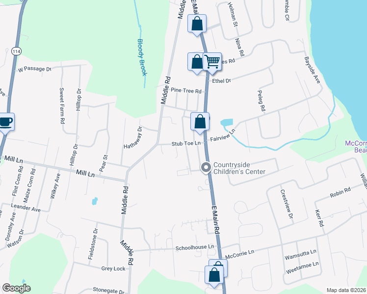 map of restaurants, bars, coffee shops, grocery stores, and more near 52 Stub Toe Lane in Portsmouth
