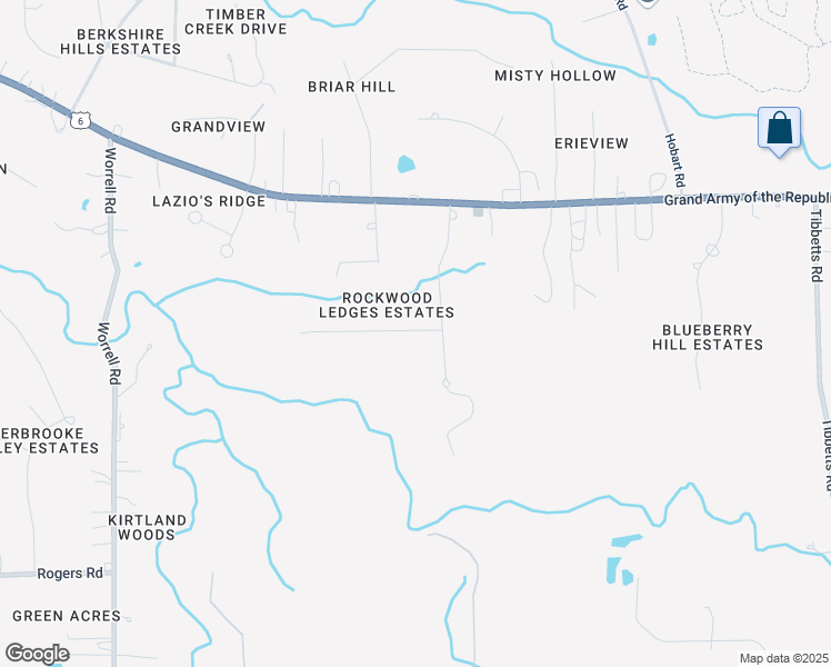 map of restaurants, bars, coffee shops, grocery stores, and more near 7380 Ledgewood Drive in Kirtland