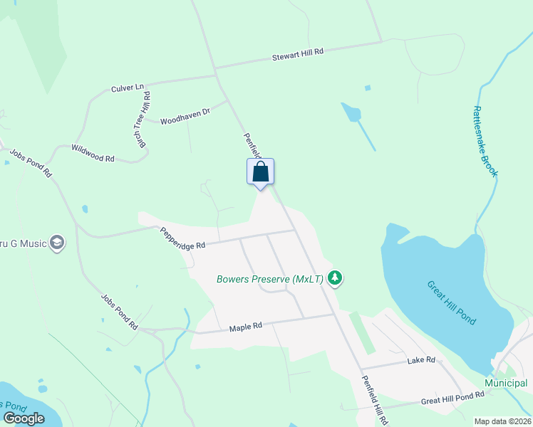 map of restaurants, bars, coffee shops, grocery stores, and more near 254 Penfield Hill Road in Portland