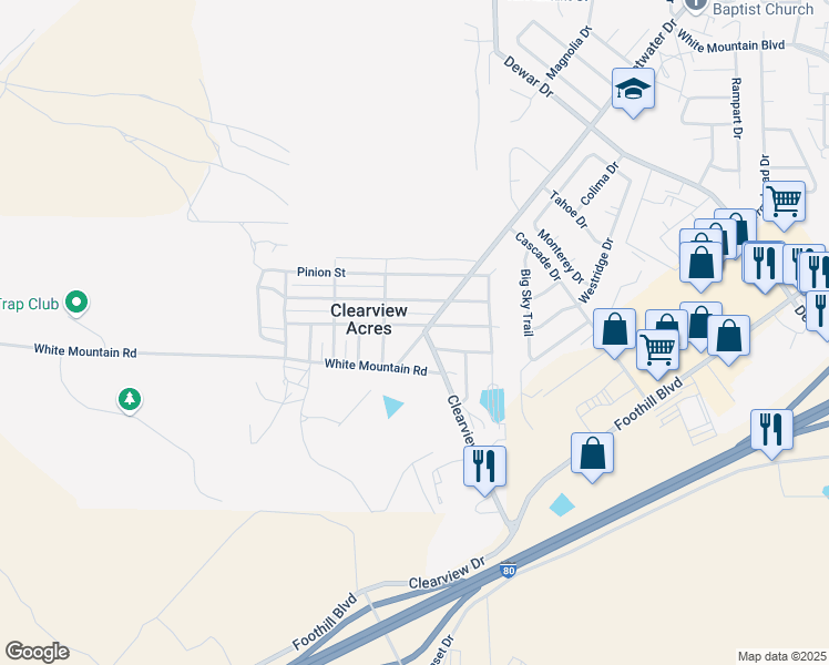 map of restaurants, bars, coffee shops, grocery stores, and more near 112 Sweetwater Drive in Rock Springs